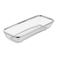 Rectangular stainless steel mesh basket for draining and storing cutlery with foot supports - Natural