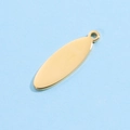 Pendaglio ovale in acciaio inossidabile dorato lucido per gioielli fai da te e incisioni - Oro 18K