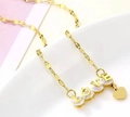 Golden titanium steel LOVE necklace with crystal-inlaid heart pendant in rose gold finish - LOVE Letter Style / Gold