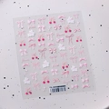 Autocollants nail art avec motifs nœuds roses et cerises pour manucure DIY TS-3848 - TS-3848 Cerise Noeud