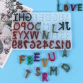 Silikonform für Harz 26 Buchstaben und Zahlen mit bunten Glitzer-Fertigbeispielen - 60-608 Smiley Alphabet