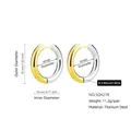 Minimalist titanium steel hoop earrings in gold and silver finish, 26mm outer diameter - 4.0*18mm / Two Colors