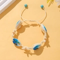 Adjustable seashell turtle bracelet with woven rope for beach vacation style - Hand-painted Turtle Shell Style