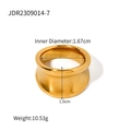 Breiter Ring aus poliertem goldenem Edelstahl mit konkaver Oberfläche und Bürstenfinish - Gold Breit Konkav Stil (JDR2309014-6)