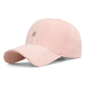 Rosa Baseballkappe mit Fischgrätenmuster und hochwertigem M-Logo aus Strasssteinen - Verstellbar / Rosa