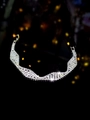 Sparkling silver DNA spiral bracelet with white pavé zircons on black background - Silver Spiral Full Diamond Style