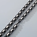 Byzantine chain necklace for men in black and silver steel with lobster clasp - Two-tone Black