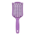 Lila entwirrende Haarbürste mit hohlem Design und ergonomisch gebogenem Bürstenkopf - Lila Griff Lila Zähne