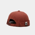Berretto docker retrò rosso mattone con toppa lettera R e cinturino regolabile - Regolabile / Rosso Mattone