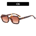 Rectangle sunglasses with leopard print frames and brown gradient lenses in C6 color - Tortoise/Gradient Tea Lens