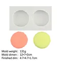 Detailed macro of a dual-cavity silicone mold for realistic macaron dessert crafting - 3# 15-618 / Gray