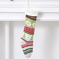 Calza di Natale lavorata a maglia con pupazzo di neve e trame geometriche - Albero di Natale
