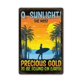 Vintage metal surf sign with sunset design and inspirational quote for wall decor - 11540(29) / 20*30cm