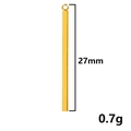 Detail view of 27mm gold bar pendant in stainless steel with 0.7g weight specification - 27mm / Gold