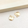 Pair of polished gold-plated apple-shaped pendants for DIY jewelry and crafts - 1pc Apple Charm