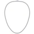 Collier tennis argenté serti de zircons brillants avec une monture délicate à 3 griffes - 18 pouces (45cm) / 4mm 3-Prong / Argenté