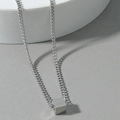 Harajuku style titanium steel necklace with a minimalist cube pendant for men and women - Cube