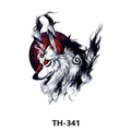 Waterproof temporary tattoo sticker with colorful white fox and red accents TH-341 - Th-341 / 210*148mm