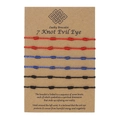 6-piece set of 7 knot evil eye braided friendship bracelets in red, blue and black colors - 6Pcs Set/2 Each Red Blue Black (ZJ11638)
