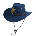 One Size (58cm) Navy Blue with Brown Rope