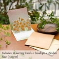 3D pop-up floral greeting card with orange flower design, envelope and sticker set - Style B-Orange Flower