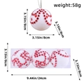 Set mit drei weißen 8cm Weihnachtskugeln mit roten Strasssteinen in Klarsichtverpackung - Y3-33 Strass-Ball-Stil