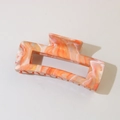 Modern square hair claw clip featuring pink and orange marble texture design - #9abs Orange - 10.5cm Rectangular / Bulk (No Packaging)