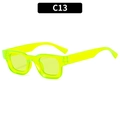 Neon yellow square small frame hip hop sunglasses in retro punk style for women and men - Neon Green