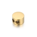 Cuenta espaciadora minimalista DIY de acero inoxidable dorado con agujeros dobles - Color Dorado (KLJ7717-Z)