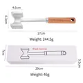 Professional dual-sided aluminum meat mallet with ergonomic wooden handle and retail box - Brushed Acacia Wood Handle - Boxed