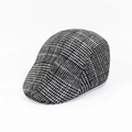 Boina clásica de cuadros grises para hombre en tejido cálido y grueso para el invierno - Talla única / Gris