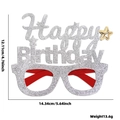 Silver glitter Happy Birthday party glasses with red temples and gold star accent - Silver Birthday Letter Gold Star Style