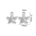 Silver stainless steel starfish charms for DIY jewelry making 21.5mm by 19mm size - Steel Color Starfish-559