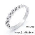 Silver wavy stainless steel watch band bracelet for men and women, size 61x49x9mm - Inner 61*49*9mm (KB152645-KFC)