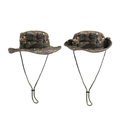 Detail of digital camo boonie hat featuring tactical webbing and adjustable chin cord - Green Digital Camouflage