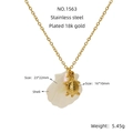18K gold plated stainless steel necklace with turtle and shell charms NO.1563 - Turtle & Shell Style (1563)