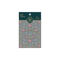 Stickers nail art 3D en relief avec fleurs bleues et roses design KX248 - Style Relief Floral Rétro (KX248)