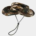 Outdoor jungle camouflage boonie hat with wide brim and adjustable chin strap - Classic Woodland Camouflage (Color #16)