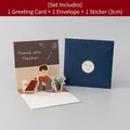 3D Teacher appreciation card set with navy envelope and thank you sticker - Teacher Gratitude Theme Pop-up (Style B)