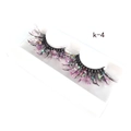 Macro view of 25mm 3D false eyelashes with colorful glitter and sequins in tray - K-04 [Glowing]