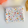 Petit porte-monnaie en toile à motif floral coloré avec fermeture à glissière blanche - Bégonia