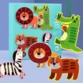 Set di animali in legno da infilare per allenare la motricità fine dei bambini - Stile Animale