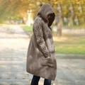 Dettaglio della maglia a trecce e texture marrone scuro sul cardigan invernale - 3XL / Kaki
