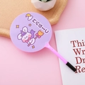 Creative purple angel fan-shaped ballpoint pen with magic rabbit cartoon design - Purple