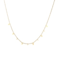 Sparkling gold titanium steel choker necklace featuring minimalist rectangular charms - Square (Plain)