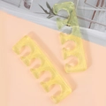 Coppia di separatori per dita in silicone giallo traslucido con glitter argento - Giallo