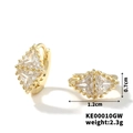 Detail view of gold rhombic zircon earrings with dimensions and weight specifications - Gold Rhombus Inlaid Zirconia Style (KE00010GW)