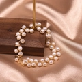 Elegant natural pearl bracelet with 18k gold plated clasp on luxury silk background - Double Layer Freshwater Pearl Branch Bracelet