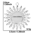 Colgante girasol de acero inoxidable 304 plateado con base DIY para joyería - Color acero