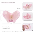 Pinza para el pelo de acetato rosa con diseño de corazón, medida 8,7 cm x 6,2 cm - Pinza de Corazón / Rosa Púrpura